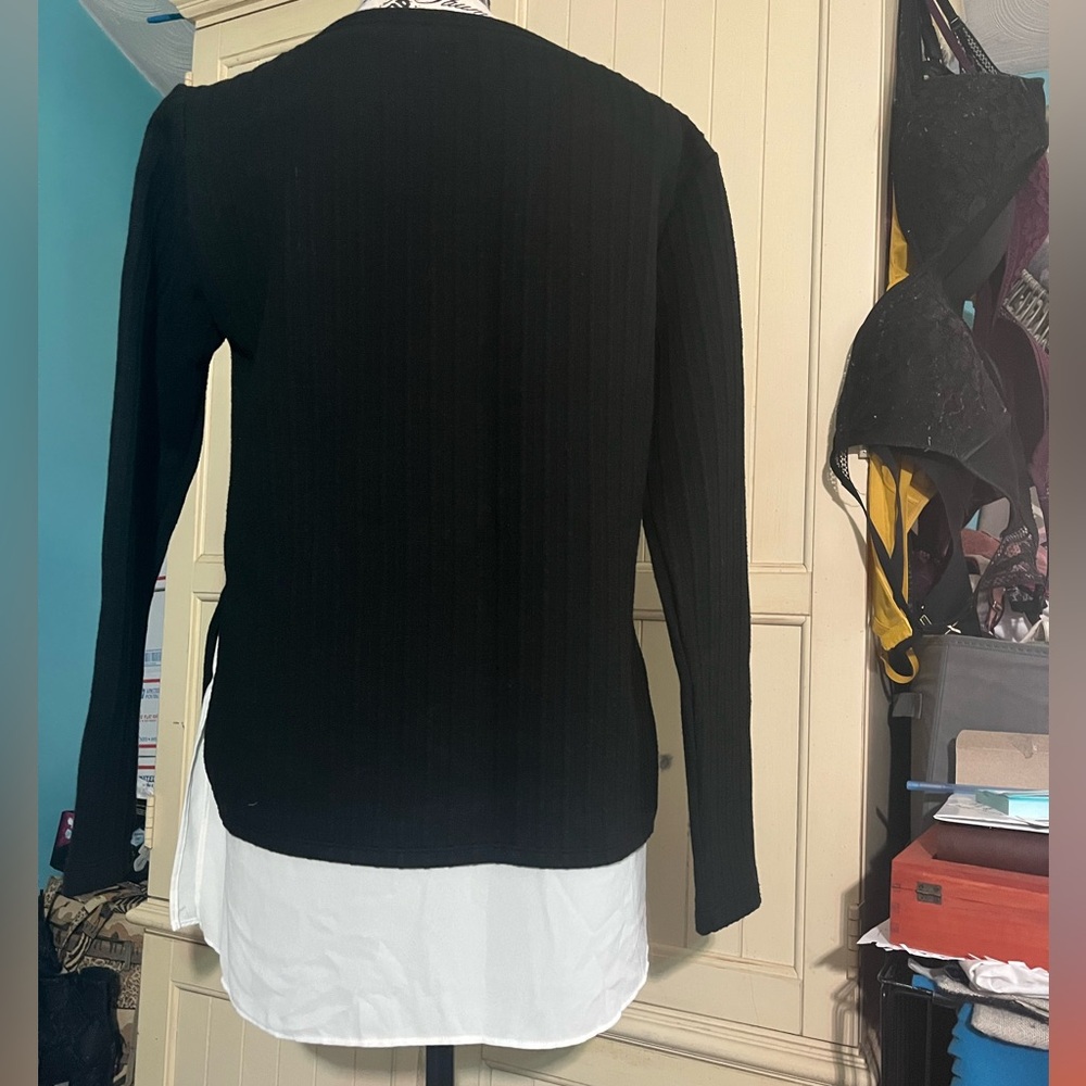 White House Black Market Mixed-Media Sweater View 6
